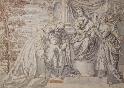 Figures on a Terrace by Paolo Veronese